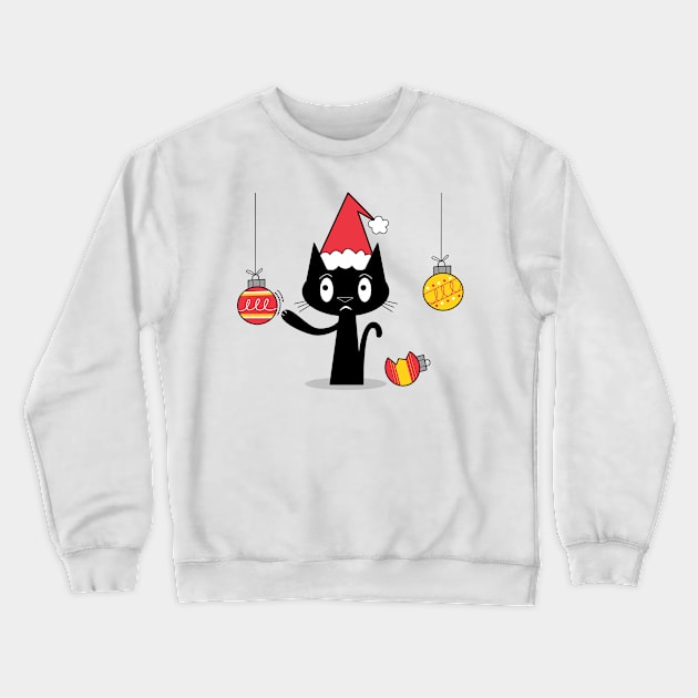 Naughty Holiday Cat Crewneck Sweatshirt by Andy McNally